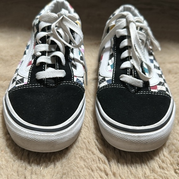 Vans Us Kids Black,White, colorful Old Skool Sneakers with Design Size-4.5(kids) - Picture 2 of 6